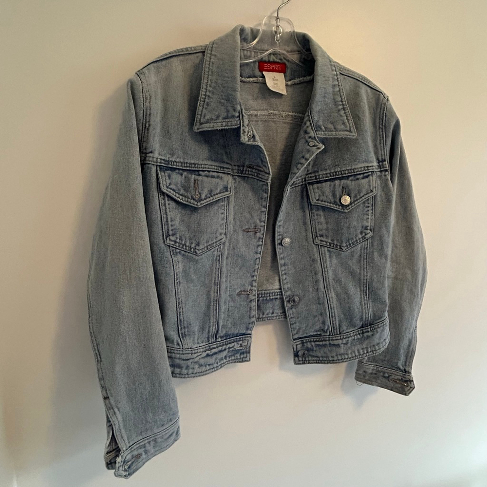 Vintage 90s Esprit Denim Jacket Small Light Wash Jean Jacket Cotton Classic Fit - Picture 10 of 11